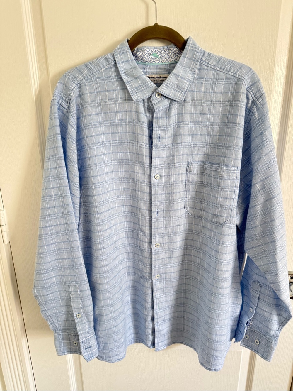 Tommy Bahama Paradisio Plaid Linen Long-Sleeve Shirt XL